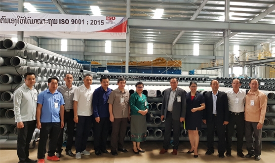 The owners of the rehabilitation project visited the TOYO PIPE FACTORY as well as inspected the quality of the pipe before transport to the water supply project in Houaphanh province.